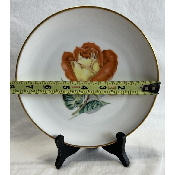 H & C Selb Bavaria Germany Forty-Nine Yellow & Orange Rose Porcelain Side Plate - Picture 3 of 6